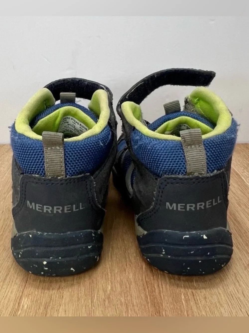 Merrell Bare Steps Ridge Kids 11M Blue Water Repellent Hiking Boots MK262386